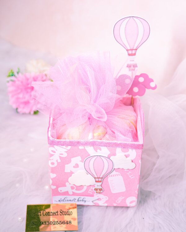 Baby Pink Cardboard Basket - Image 4