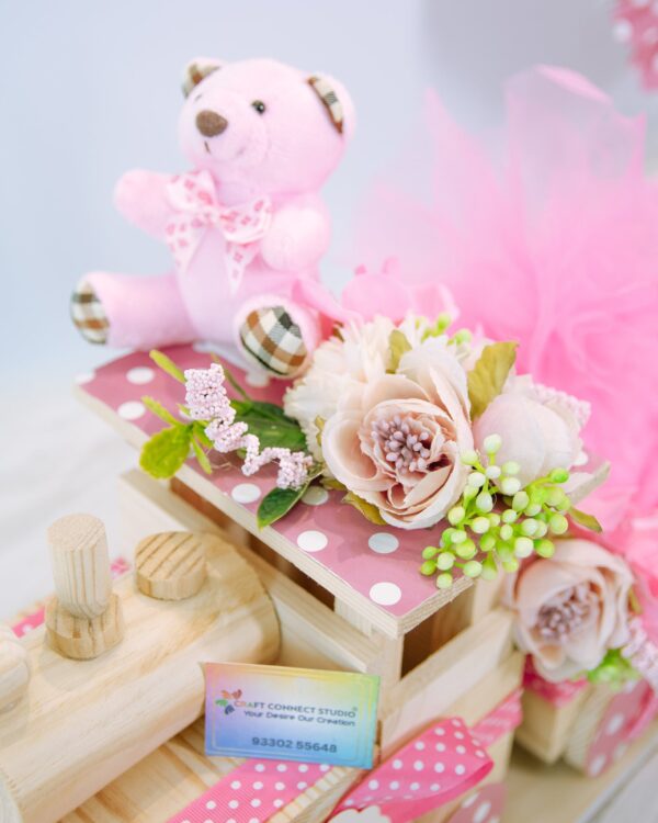 Baby Girl Theme Pinewood Train Hamper - Image 3