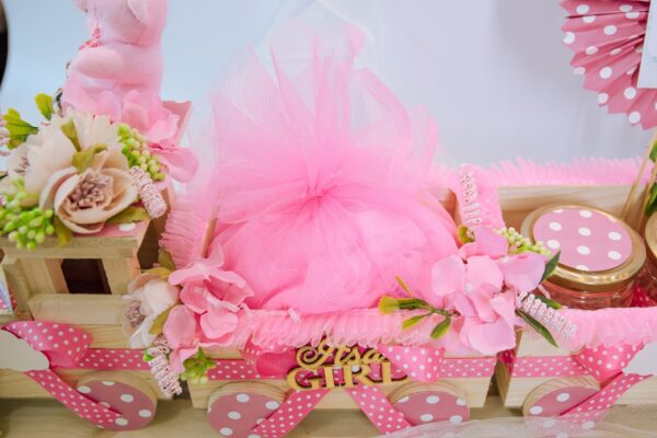 Baby Girl Theme Pinewood Train Hamper - Image 6