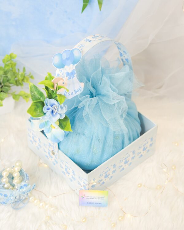 Baby Blue Cardboard Basket - Image 6