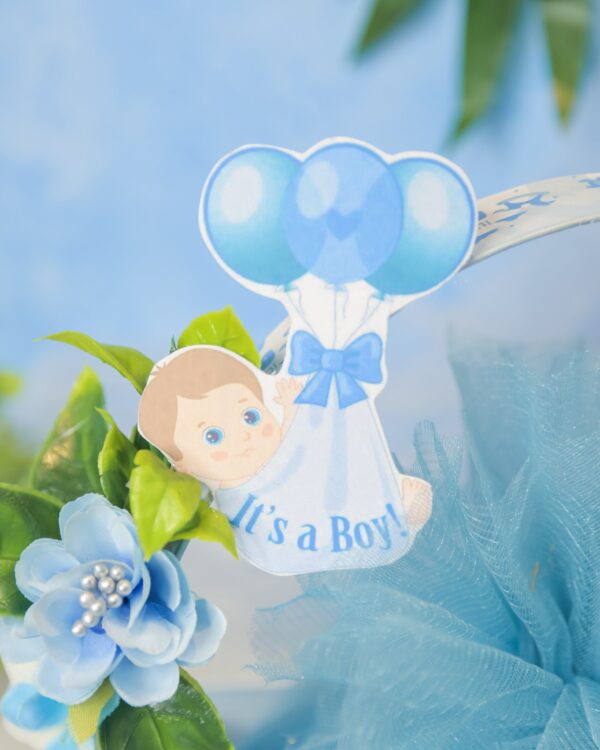 Baby Blue Cardboard Basket - Image 4