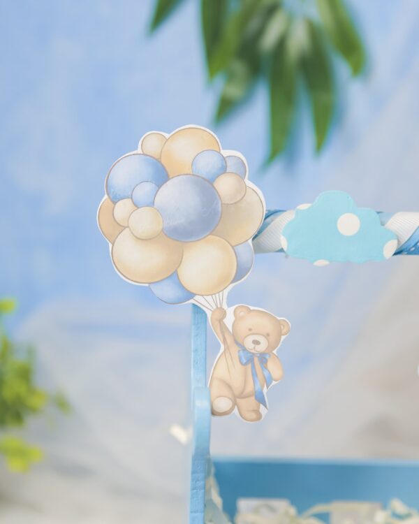 Baby Blue Painted Cot Hamper - Image 7