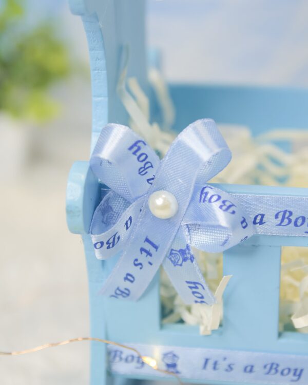 Baby Blue Painted Cot Hamper - Image 6