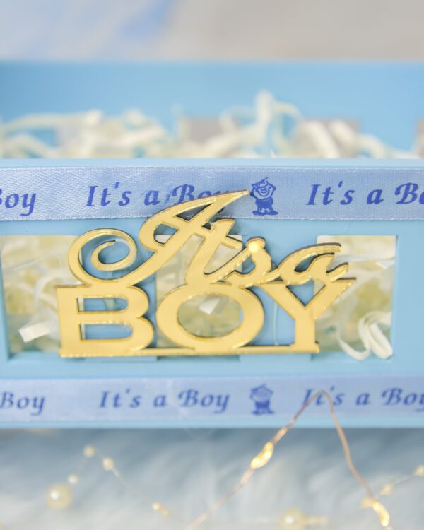 Baby Blue Painted Cot Hamper - Image 5