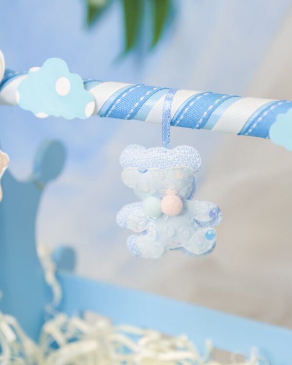 Baby Blue Painted Cot Hamper - Image 3