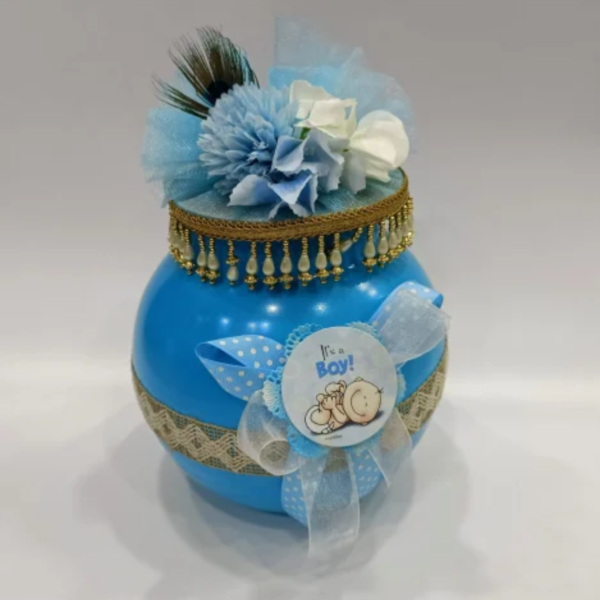 Baby Announcement Fish Bowl Blue Hamper