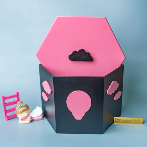 Baby Pink MDF Boxes on Cloud Theme