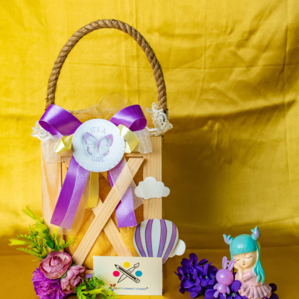 Rectangular Basket with Butterfly Theme