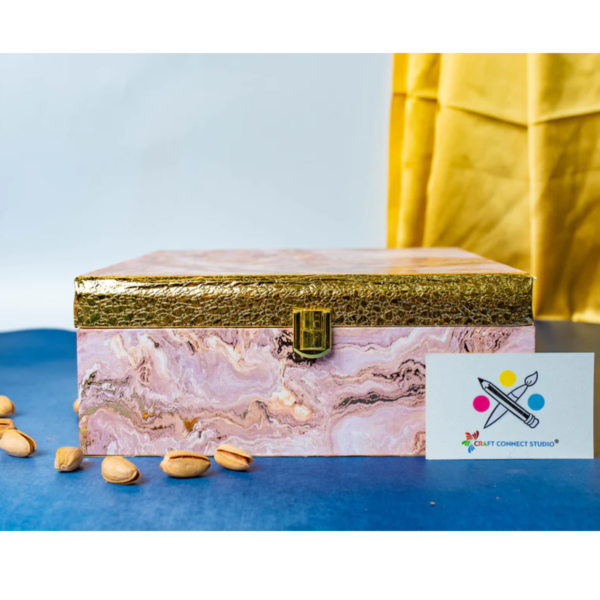 Marble Print MDF Boxes with Gold foil Print