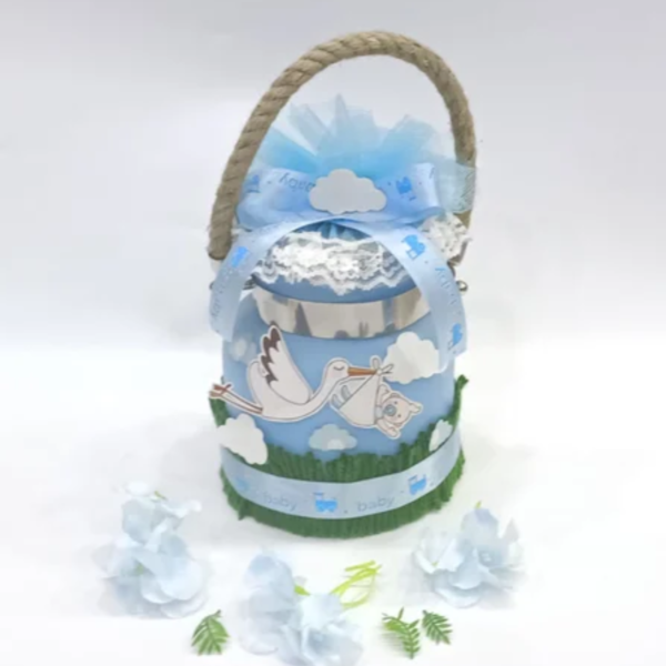 Baby Boy Announcement Glass Jar