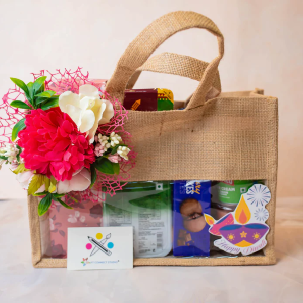 Customized Diwali Hamper in Jute Bag