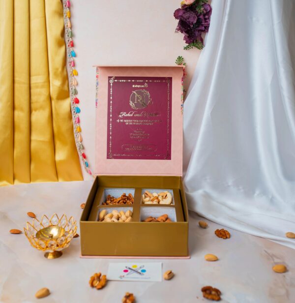 Cardboard Gold Foil Print Wedding Announcement Boxes - Image 4