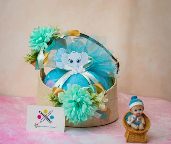 Baby Announcement Leatherite Hamper - Image 4