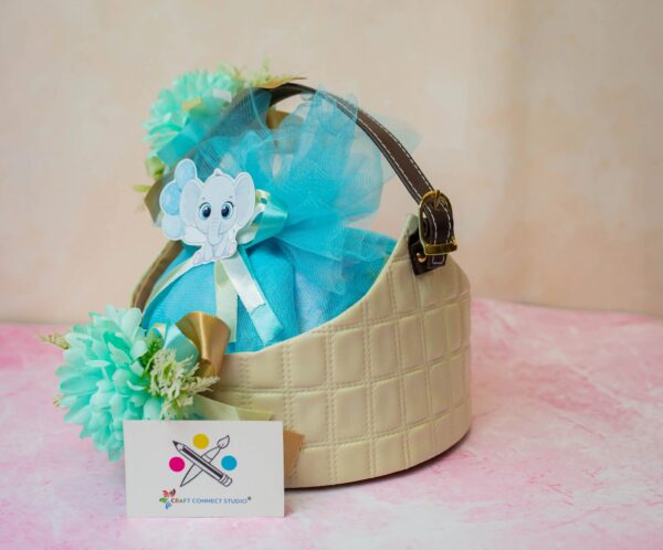 Baby Announcement Leatherite Hamper - Image 3