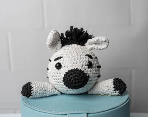 Baby Blue Leatherite Boxes on Crochet Toys - Image 5