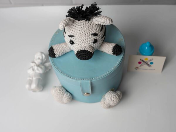 Baby Blue Leatherite Boxes on Crochet Toys - Image 4