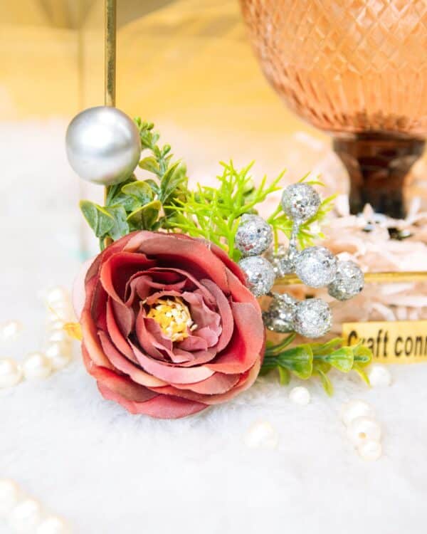 Glass Bowl With Metal Brass Hut Hamper - Image 2