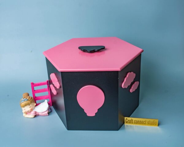 Baby Pink MDF Boxes on Cloud Theme - Image 4