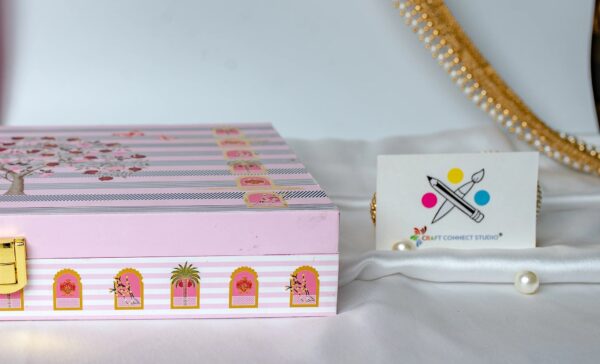 Pink Wedding Invitation Peacock Theme Boxes - Image 3