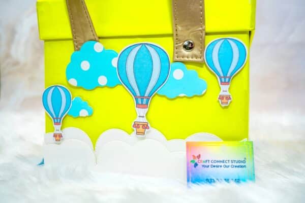 Yellow Cardboard Boxes on Hot Air Balloon Theme - Image 6