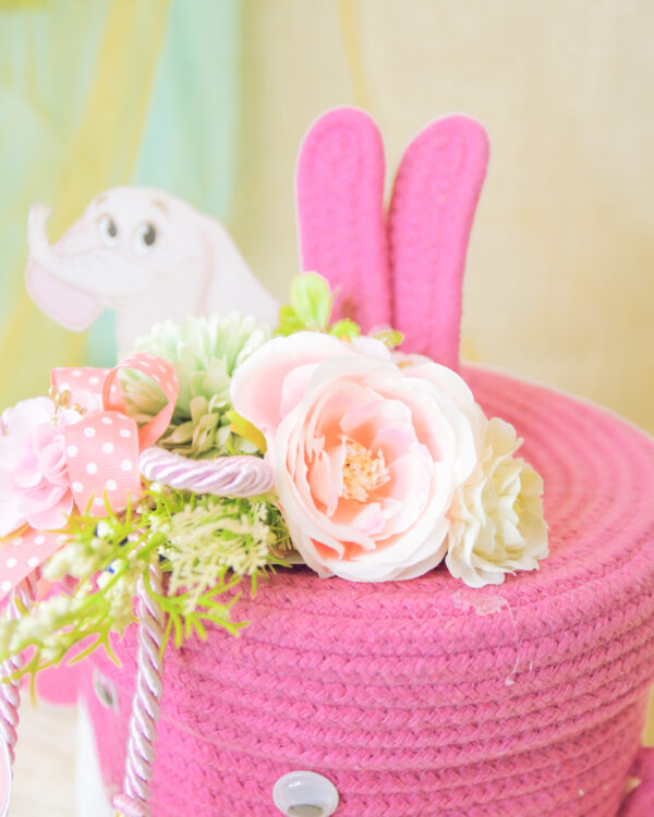 Pink Bunny Cotton Rope Baskets - Image 5