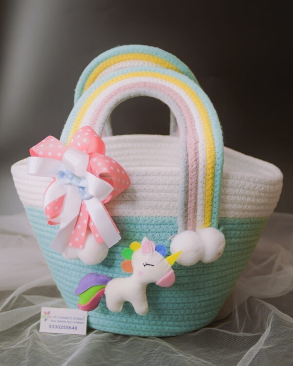 Multicolour Cotton Rope Basket - Image 5