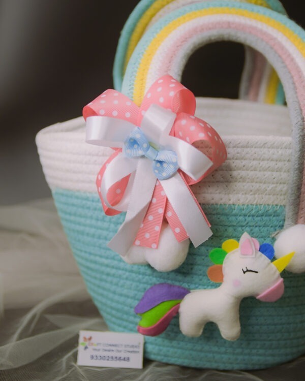 Multicolour Cotton Rope Basket - Image 4