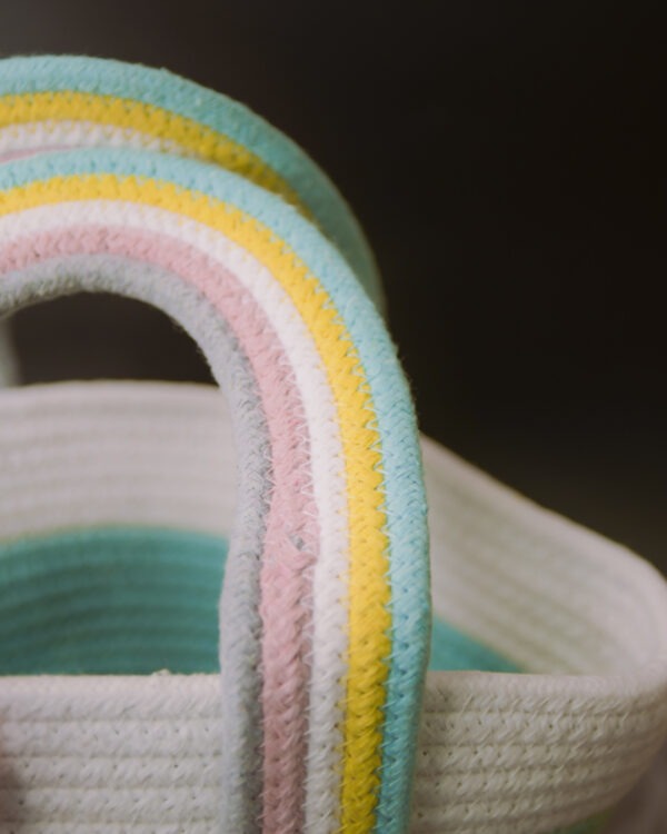 Multicolour Cotton Rope Basket - Image 2