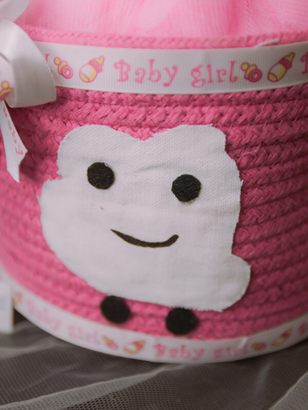 Pink Smiley Cotton Rope Basket - Image 4