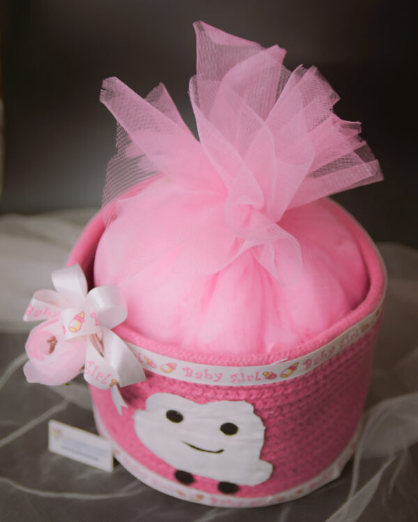 Pink Smiley Cotton Rope Basket - Image 5