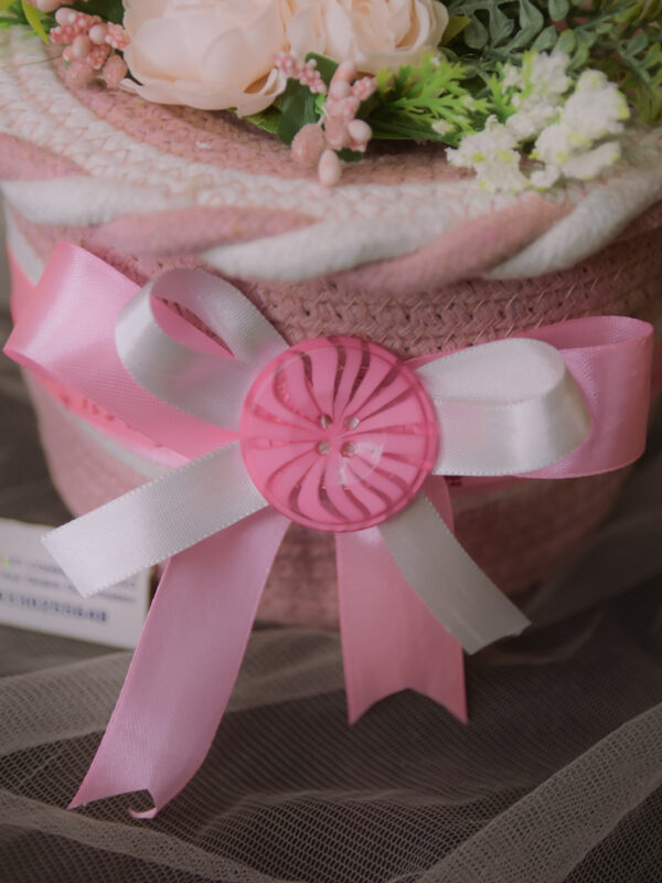 Pink Cotton Rope Basket - Image 5