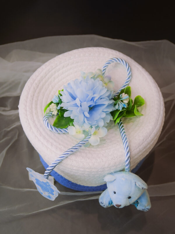 Light Blue Round Cotton Rope Baskets - Image 3