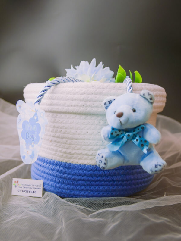 Light Blue Round Cotton Rope Baskets