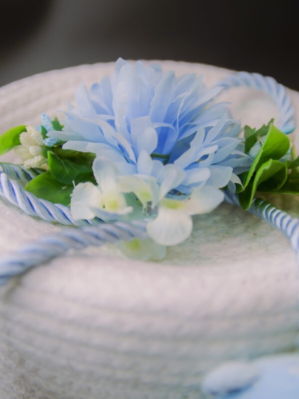 Light Blue Round Cotton Rope Baskets - Image 6