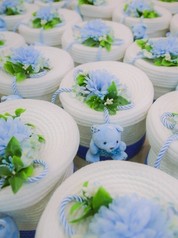 Light Blue Round Cotton Rope Baskets - Image 8