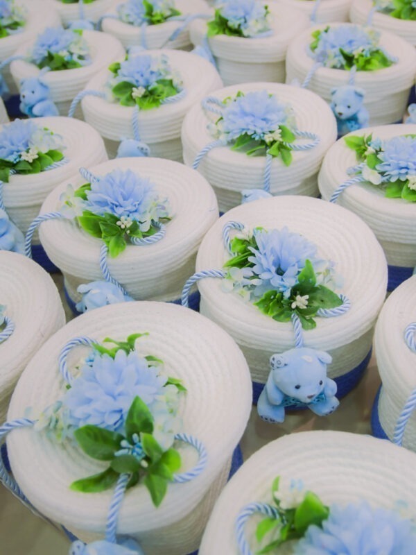 Light Blue Round Cotton Rope Baskets - Image 9