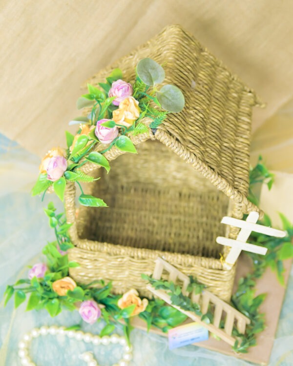 Metal Jute House Hamper on MDF Base - Image 6