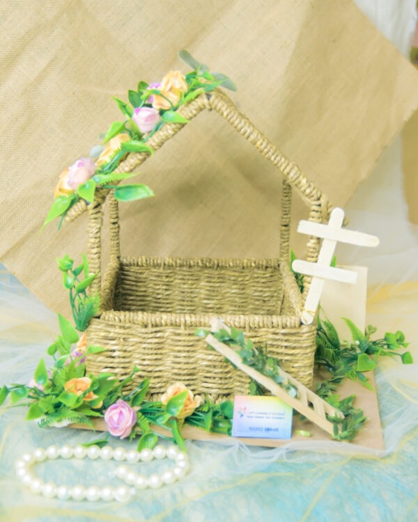 Metal Jute House Hamper on MDF Base - Image 7