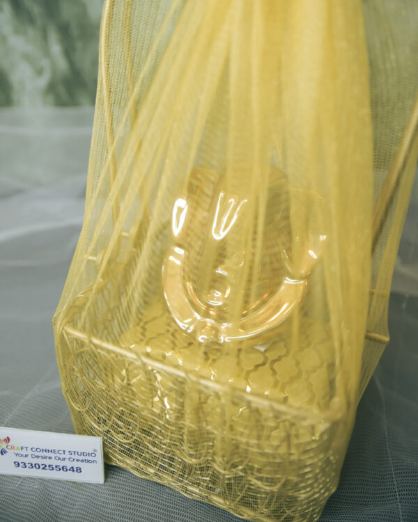 Ceramic Ganesha in Metal Basket - Image 4