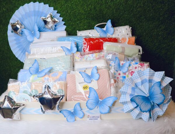 Painted White Tray Baby Trousseau Hamper - Image 2