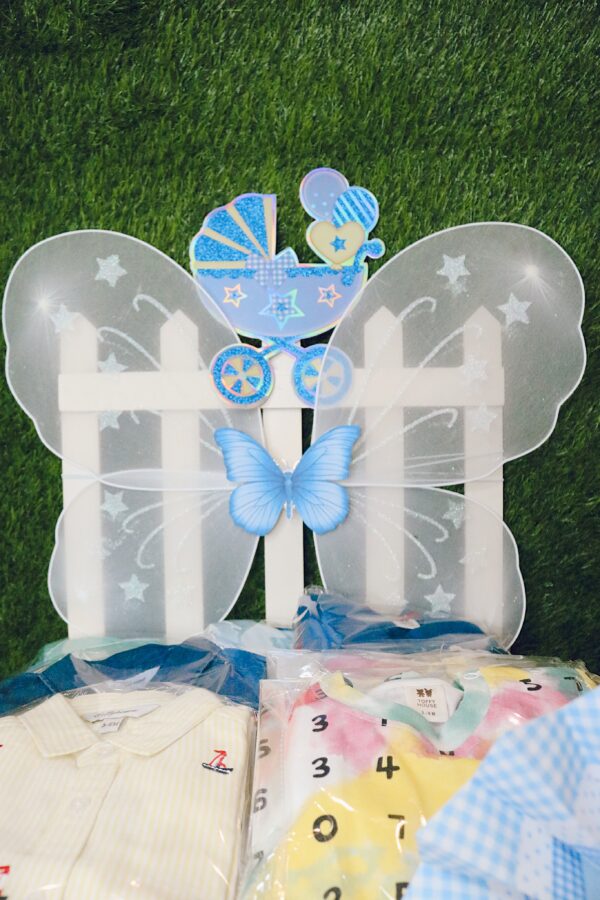 Painted White Fencing Tray Baby Trousseau Hamper - Image 5