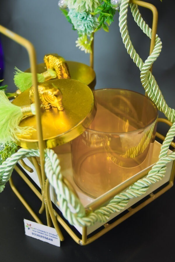 Metal Container with Glass Jars - Image 6