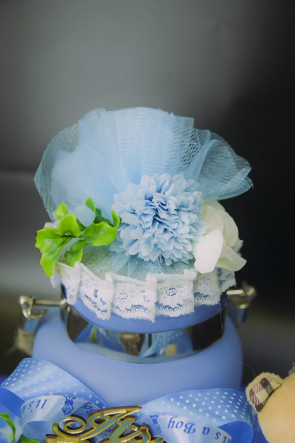 Baby Blue Glass Jars on MDF Base - Image 6