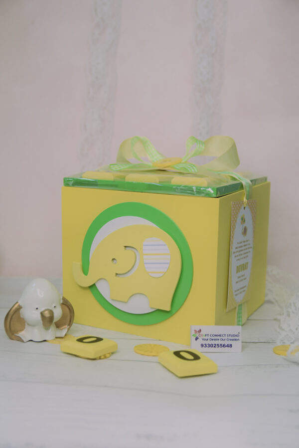 Elephant Theme Neutral Tik Tak Toe Hamper - Image 2