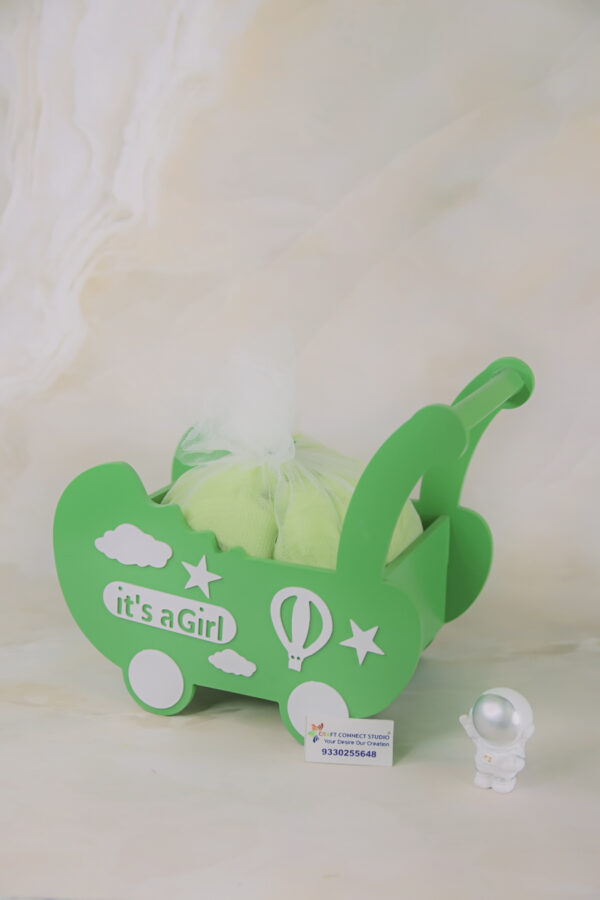 Mint Green Cot Wheel Hamper - Image 5