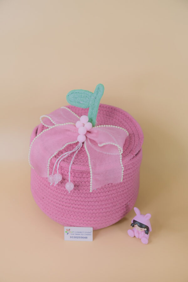 Apple Theme Cotton Rope Basket - Image 2