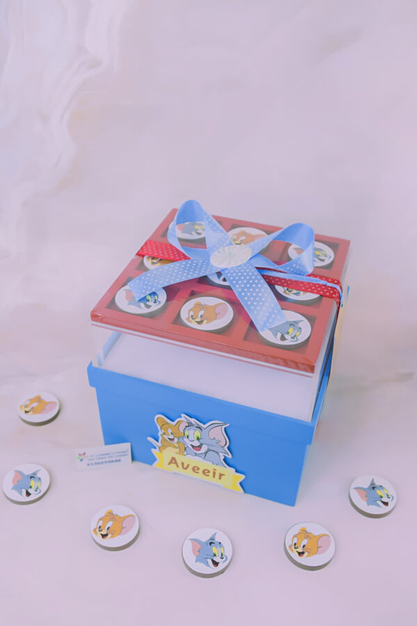 Baby Boy Tom and Jerry Tik Tak Toe Hamper with Acrylic Container - Image 6