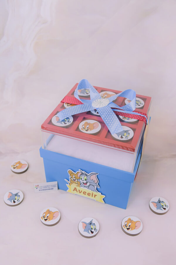 Baby Boy Tom and Jerry Tik Tak Toe Hamper with Acrylic Container