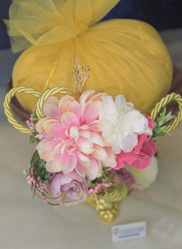 Big Round Glass Plate on Metal Stand - Image 4