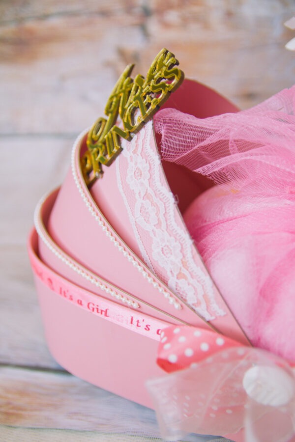 Baby Pink Cardboard Pram Hamper - Image 4